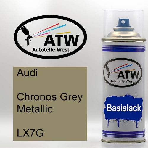 Audi, Chronos Grey Metallic, LX7G: 400ml Sprühdose, von ATW Autoteile West.